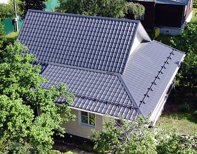 Купить Металлочерепица Гранд Лайн / Grand Line, Kamea, PE 0,45 цвет RAL7024 темно-серый (графит) - изображение 1